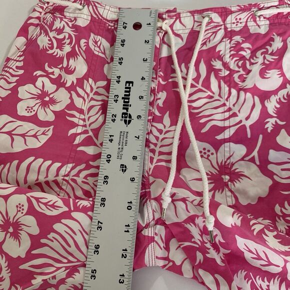 Vtg Lauren Ralph Lauren Capri Pant 6 Pink Hawaiian Floral Beach Barbie 90s Y2K - Picture 8 of 9